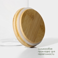 Банка стеклянная для хранения сыпучих продуктов BellaTenero &laquo;Эко&raquo;, 2 л, 12&times;20 см, с бамбуковой крышкой