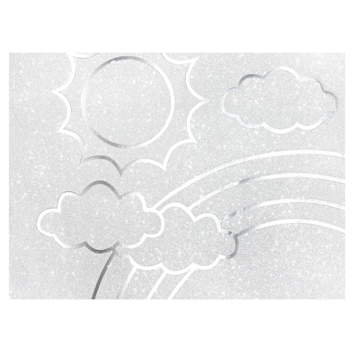 Бумага цветная самоклеящаяся, раскраска, А4, 6 листов, 1 цвет, с блёстками, односторонняя, в пакете, 80 г/м&sup2;, Маша и Медведь