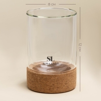 Стакан с двойными стенками на пробковой подставке &laquo;Алькорноке&raquo;, 300 мл, 8х12 см