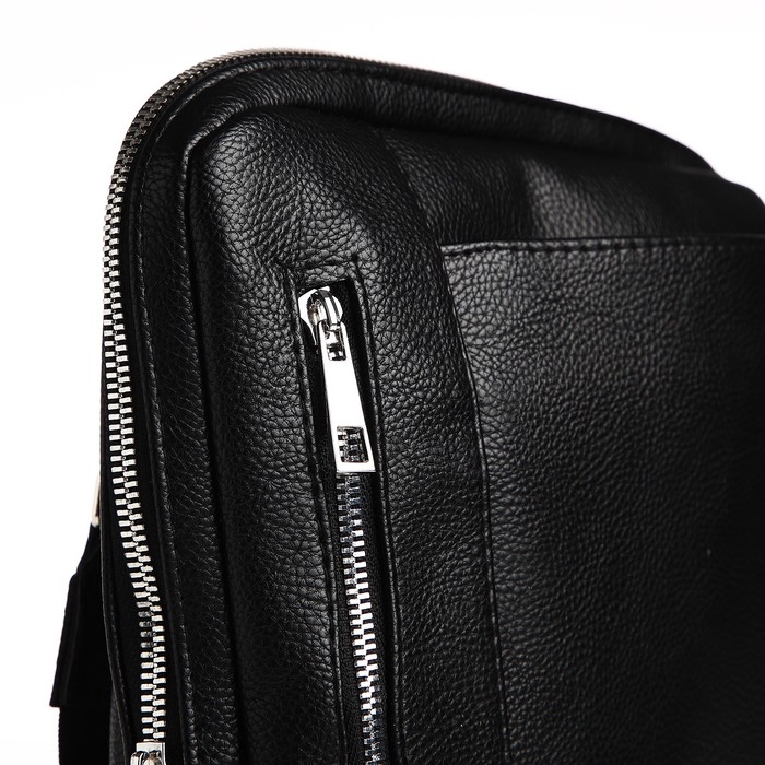 Сумка мужская через плечо TEXTURA, искусственная кожа, цвет чёрный