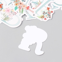 Наклейки для творчества "Цветочный алфавит" тиснение серебро набор 33 шт 9х7х0,8 см