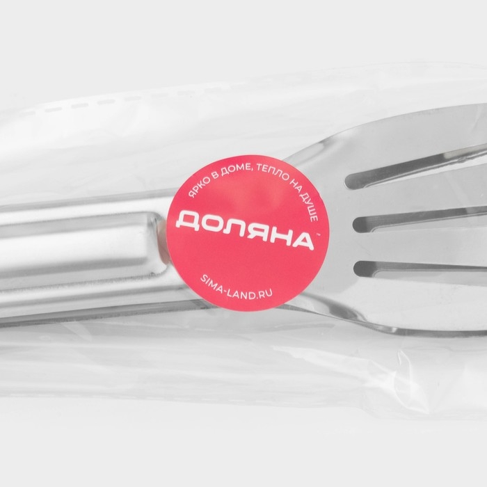 Щипцы кухонные Доляна &laquo;Яркость&raquo;, 201 сталь, 28,5&times;4,5 см, цвет красный