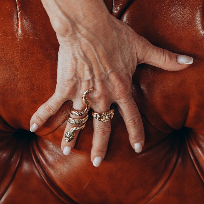 Новый год! Символ года 2025! Кольцо &laquo;Змея&raquo; ребристая, цвет золото, безразмерное