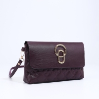 Сумка-клатч на магните, длинный ремень, цвет фиолетовый