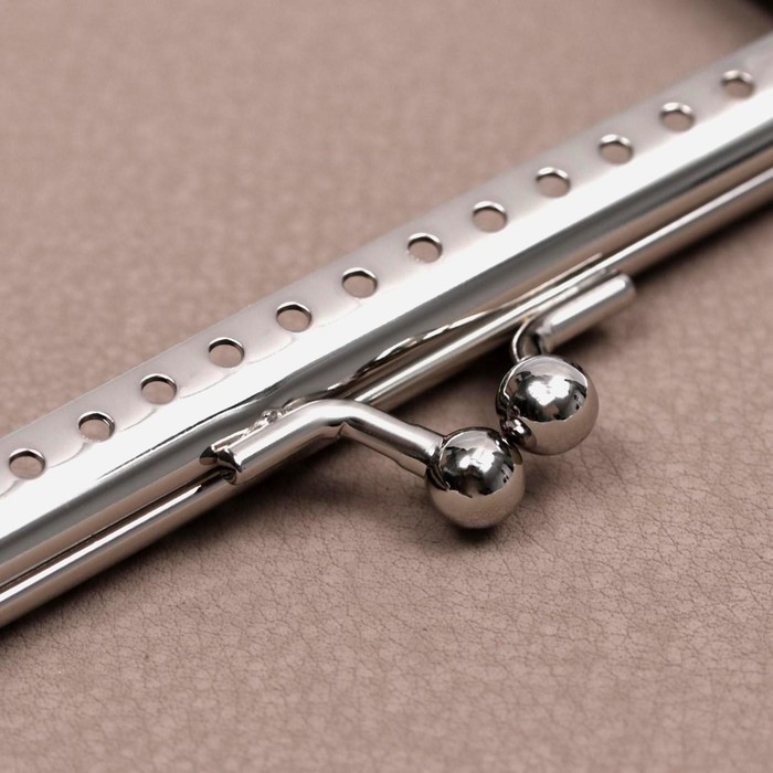 Фермуар пришивной &laquo;Прямоугольник&raquo;, 10 см, цвет серебряный