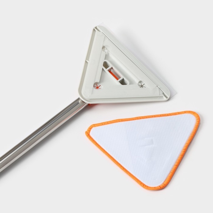 Окномойка фигурная Raccoon, стальная ручка, 2 секции, 102 см, насадка из микрофибры 20&times;15 см