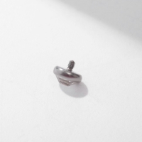 Накрутка для пирсинга из нержавеющей стали &laquo;Конус&raquo;, цвет белый в серебре, резьба 0,07 мм