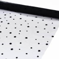 Сетка с флоком &laquo;Звёзды&raquo;, 150 см, 1 &plusmn; 0,2 м, цвет чёрный