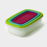 Набор контейнеров для хранения Доляна &laquo;Радуга&raquo;, 4 шт: 19&times;12, 16&times;9, 14&times;7, 12,5&times;5,5 см, цвет МИКС