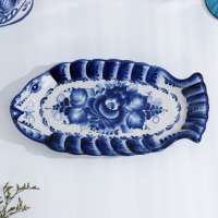 Селёдочница &laquo;Рыба&raquo;, 25&times;13&times;3 см, гжель