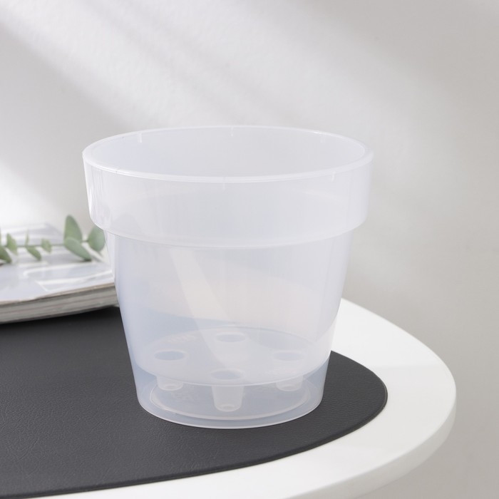 Кашпо для цветов со вставкой &laquo;Порто&raquo;, 1 л, цвет прозрачный