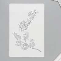 Трафарет пластиковый "Веточка ели", размер 16х24 см