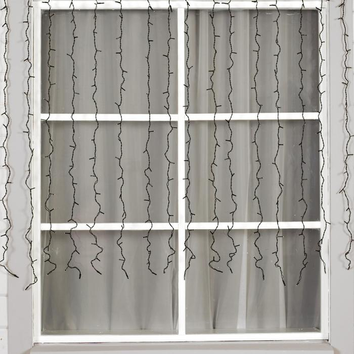 Гирлянда &laquo;Занавес&raquo; 2 &times; 1.5 м, IP44, УМС, тёмная нить, 360 LED, свечение синее, 220 В