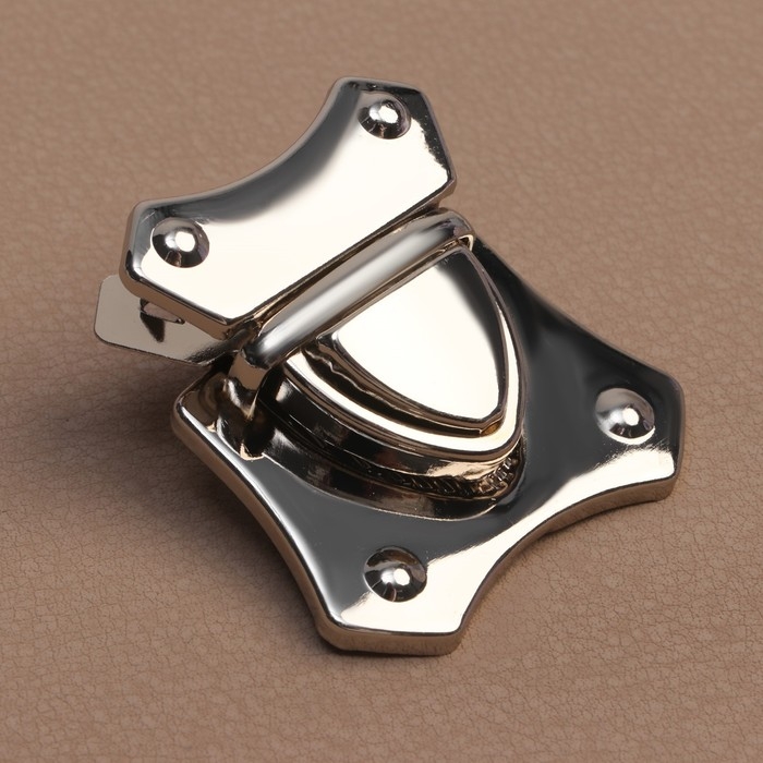 Застёжка для сумки, 4 &times; 4,2 см, цвет серебряный