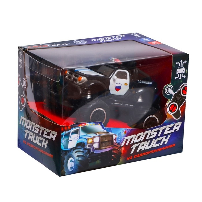 Джип радиоуправляемый &laquo;Полиция&raquo;, работает от батареек, цвет чёрный