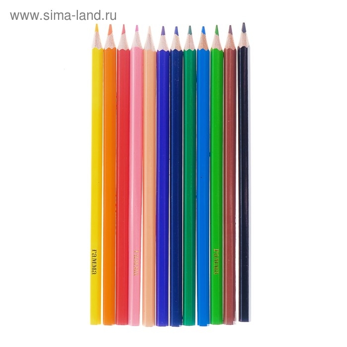 Карандаши 12 цветов "Гамма" "Классические", стержень d=2.6 мм, шестигранные