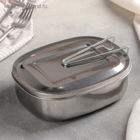 Контейнер для еды из нержавеющей стали с держателем, 17&times;13,5 см