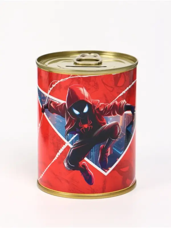 Копилка металлическая, 9.5 см&times;7.5 см&times;7.5 см, Человек-паук