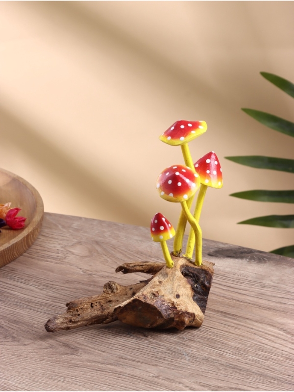 Сувенир "Грибочки" дерево, 15х10х16 см, цв. желто-красный