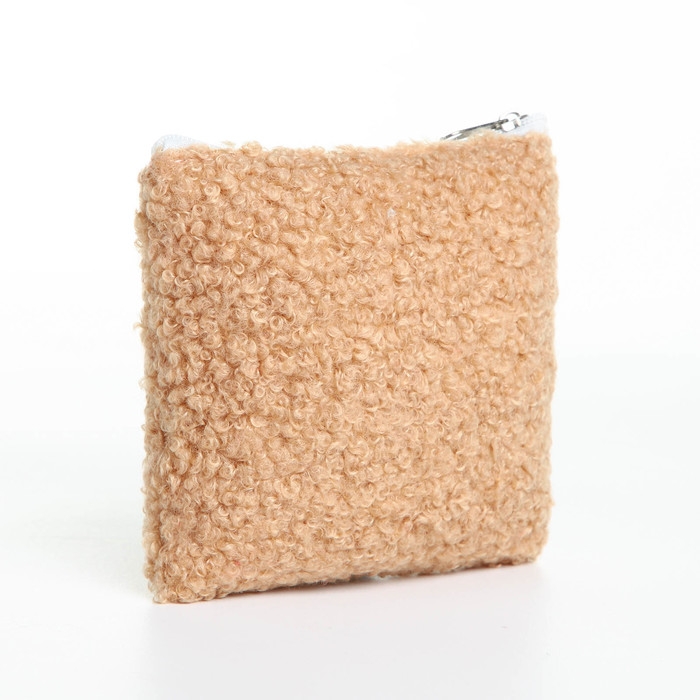 Кошелёк на молнии, цвет бежевый