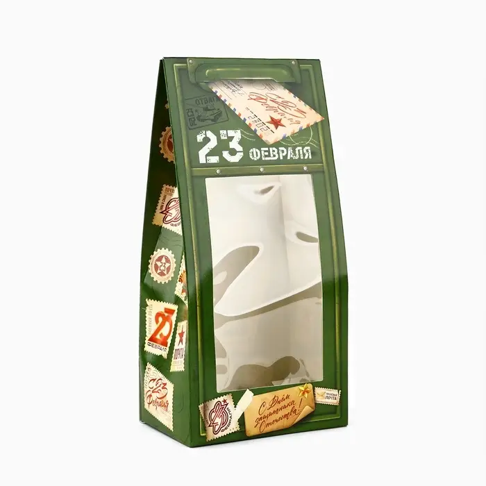 Коробка складная &laquo;23 Февраля&raquo;, 9 х 19 х 6 см
