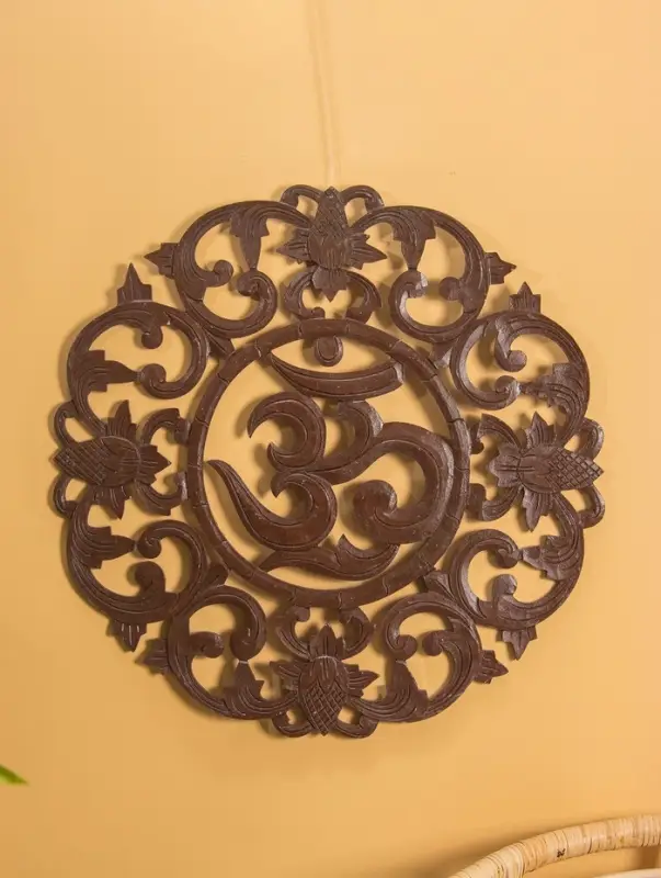 Панно "Ом" МДФ, 60х60х1 см, коричневый