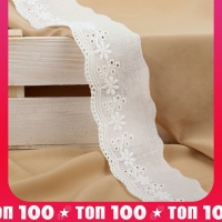 Кружево шитьё, 45 мм &times; 13 &plusmn; 1 м, цвет белый