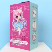 Наушники светящиеся ушки, беспроводные &laquo;Аниме&raquo;,сиреневые W-02