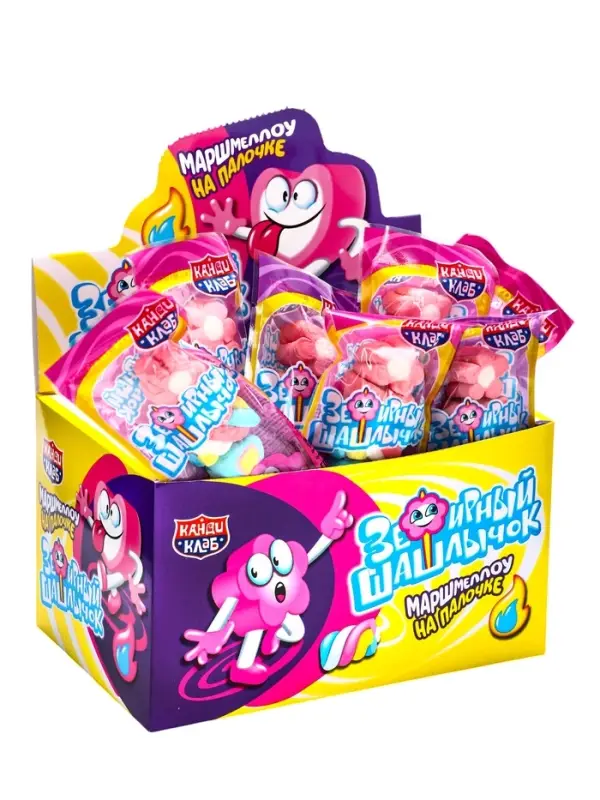 Зефир "Зефирный шашлычок", на палочке в банке, 12 г