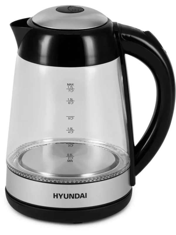 Чайник HYK-G3803 1,7л 2200Вт черный (стекло)