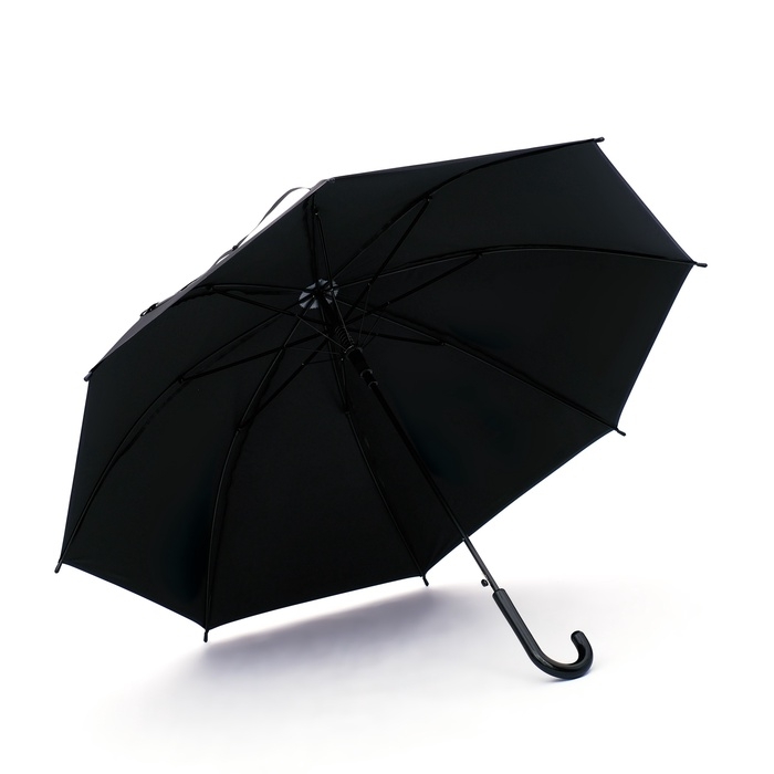 Зонт полуавтоматический &laquo;Однотон&raquo;, 8 спиц, R = 46/54 см, D = 108 см, цвет чёрный