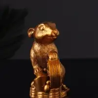 Набор "Кролик фен-шуй с подсвечником", 12х20 см, бронза