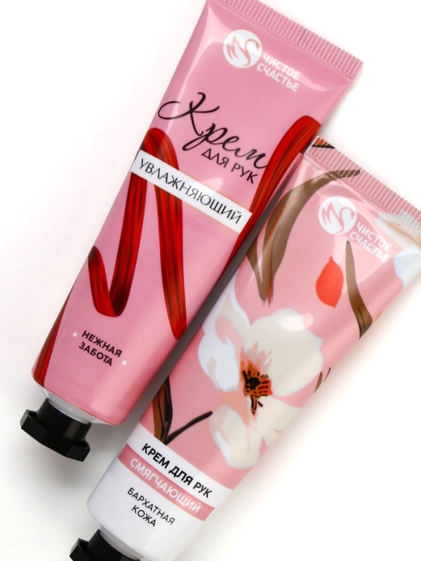 Подарочный набор ЧИСТОЕ СЧАСТЬЕ &laquo;Ты прекрасна&raquo;, крема для рук, бархатная кожа, 2&times;30 г