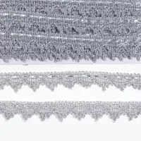 Тесьма серебристая, 2,7 см, в рулоне 10 м