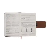 Ежедневник недатированный формат А5, с хлястиком, 96л, линия, пвх, Коричневый