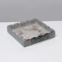 Коробка для кондитерских изделий с пластиковой крышкой &laquo;Венок&raquo;, 15 х 15 х 3 см