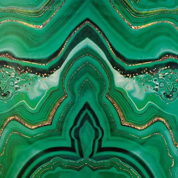 Бумага упаковочная глянцевая двухсторонняя &laquo;Малахит&raquo;, 70 х 100 см