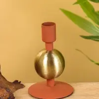 Подсвечник на 1 свечу текстурный "Терракотовый" с 1 сферой 7,5х7,5х11,5 см