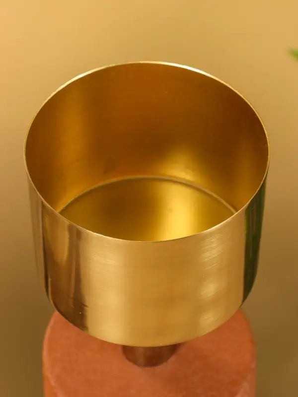 Подсвечник на 1 свечу "Кубок" бисквитный с золотом 10х10х28,5 см