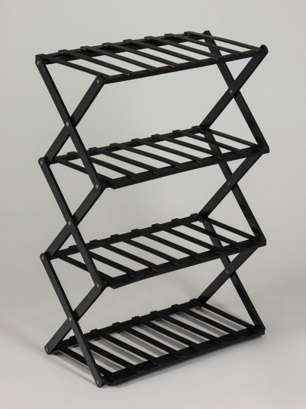 Подставка для цветов Greengo, 4 полки, 50 &times; 25 &times; 68 см, напольная, бамбук, чёрная