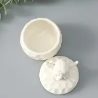 Шкатулка керамика "Ангелочек" белая 8х8х10,5 см