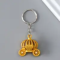 Брелок металл, стразы "Карета-тыква" МИКС 3,2х1,5х3,2 см