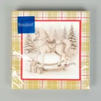 Салфетки бумажные трёхслойные &laquo;Скатерть с лошадью на золоте&raquo;, 33х33, 20 шт