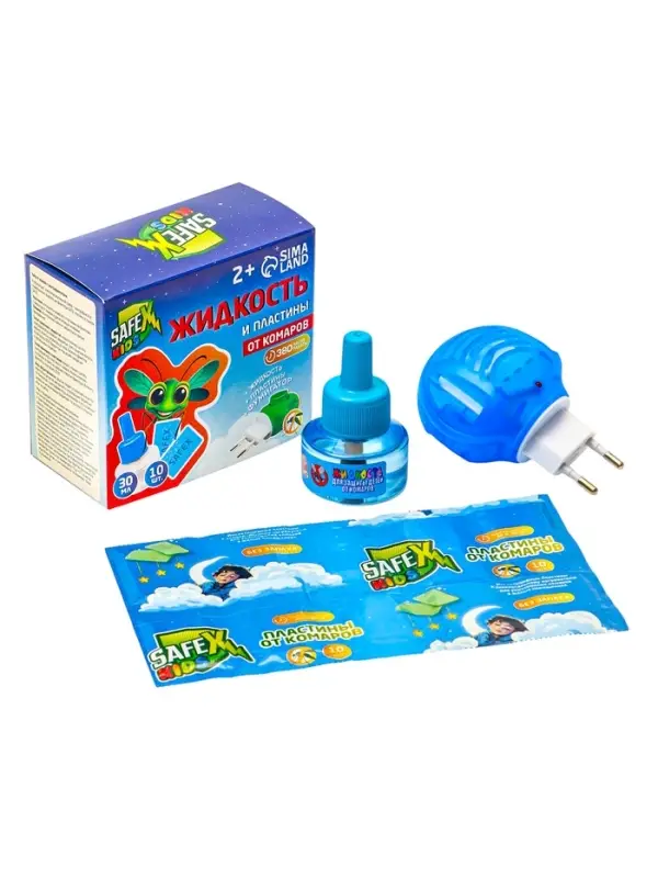 Комплект от комаров SAFEX KIDS (фумигатор+жидкость+пластины), 1 шт.