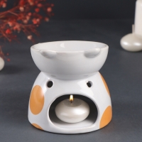Аромалампа керамика "Котик пятнистый" 10,5х10,5х10,5 см