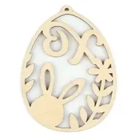 Подвеска деревянная на Пасху &laquo;Кролик в яйце&raquo;, 7.5&times;10 см