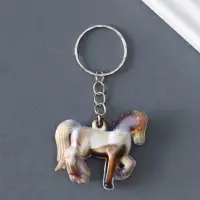 Брелок пластик под мрамор "Лошадка" 3,7х4х1 см