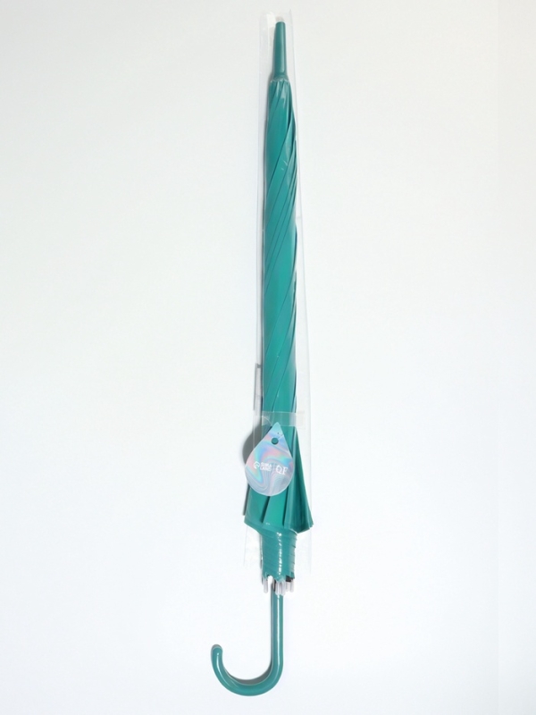 Зонт-трость п/авт R45/53 8сп ПВХ ГЛЯНЕЦ ручка-крюк МИКС