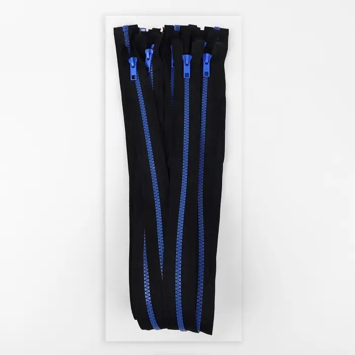 Молния &laquo;Трактор&raquo;, №5, разъёмная, замок автомат, 70 см, чёрная, синяя