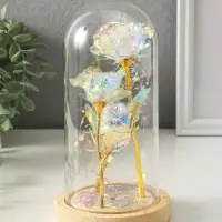 Сувенир свет "3 розы в колбе" LED 3хААА серебристый 11х11х22 см